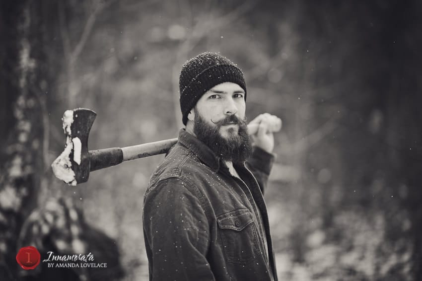 ax, maul, chop wood, beard, bearded men, bearded man, kiss, handlebars, portrait, chattanooga photography, dallas ga, tn, ringgold ga, man