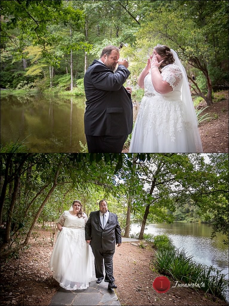 Teary first look with father