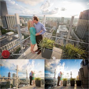 Midtown Atlanta Rooftop Engagement Session