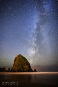 Haystack Rock Milky Way in Oregon