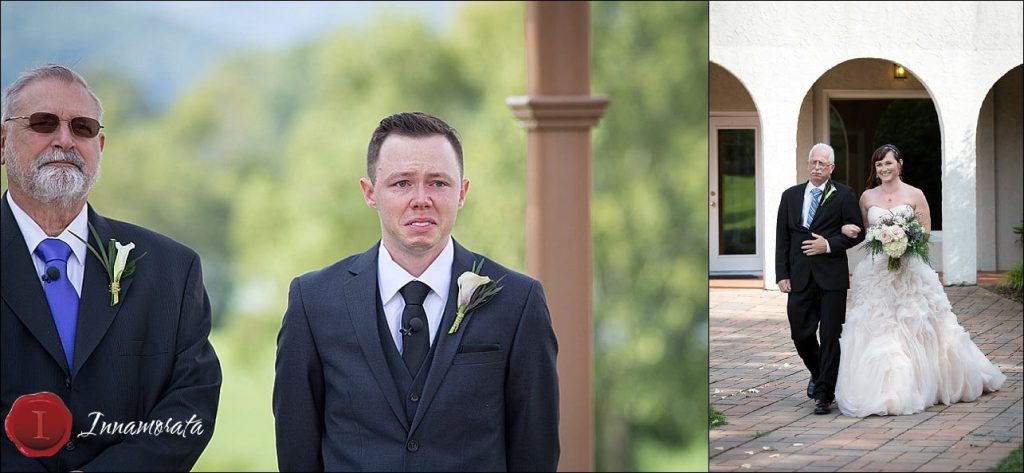 Teary eyed groom at Tennessee Riverplace