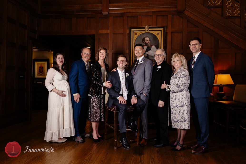 family portrait following a wedding ceremony at Sewanee Inn
